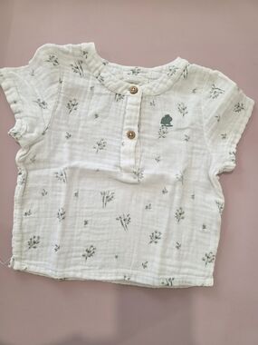 Babycottons Boys 100% Cotton Muslin Shirt – Botanical Print